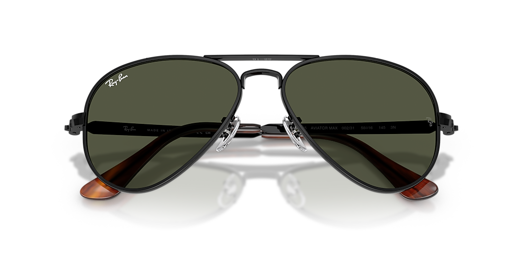 Ray-Ban AVIATOR MAX XL (58 - 16) with Green lenses and Black frame
