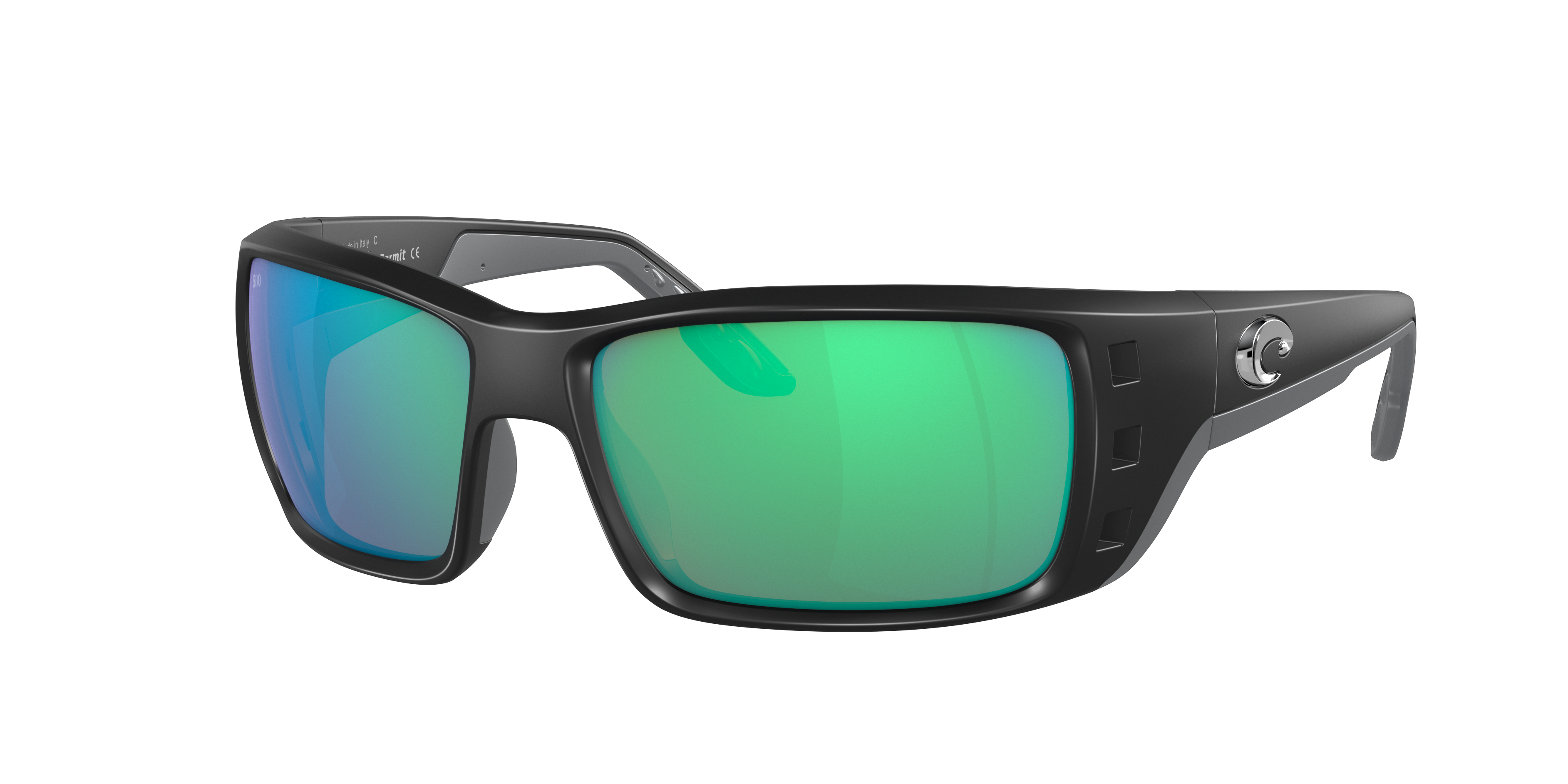 Costa Man Sunglass Permit -  Frame color: Matte Black, Lens color: Green Mirror