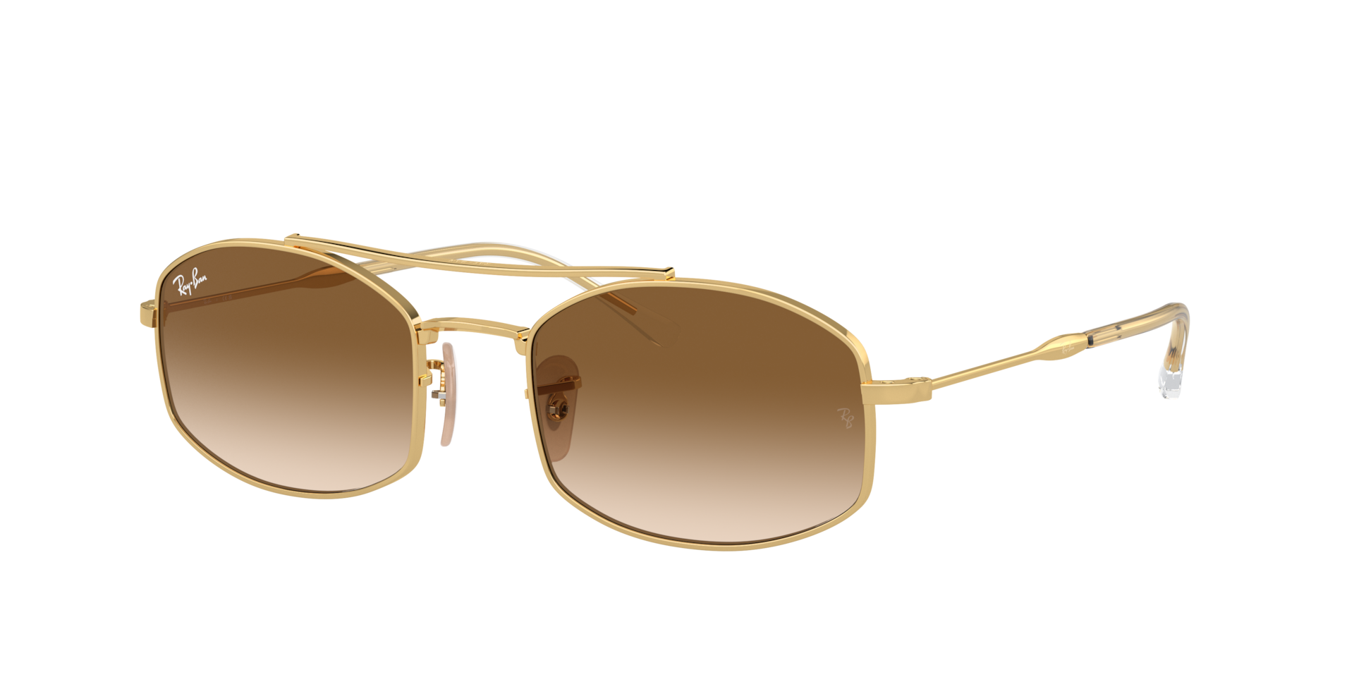 Ray-Ban RB3719 L (54 - 20) with Brown lenses and Gold frame