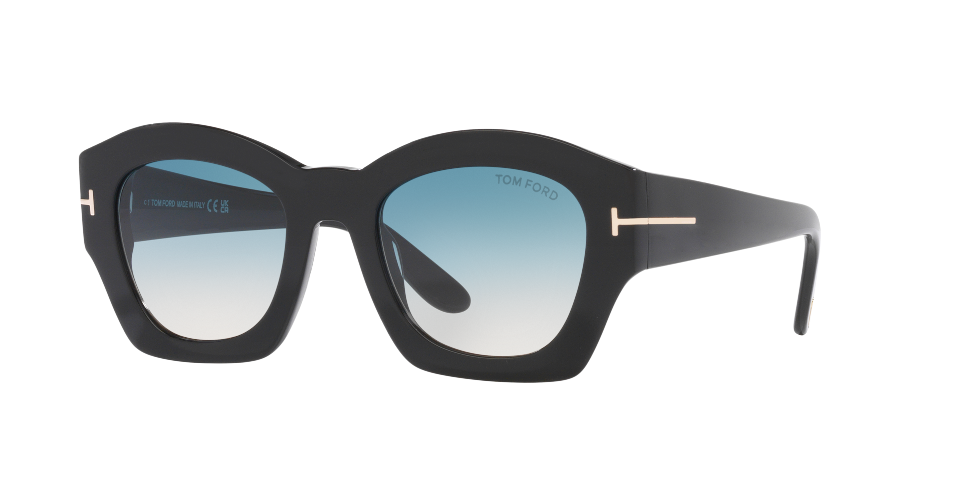 Tom Ford Femme Sunglass Guilliana - Couleur du Monture Noir brillant Couleur de Lentille Dgrad Vert 245 €