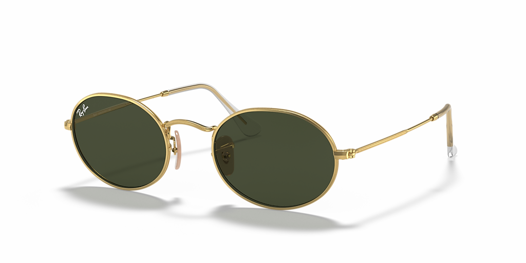 Ray-Ban Oval Metal XL (54 - 21) with Green lenses and Gold frame