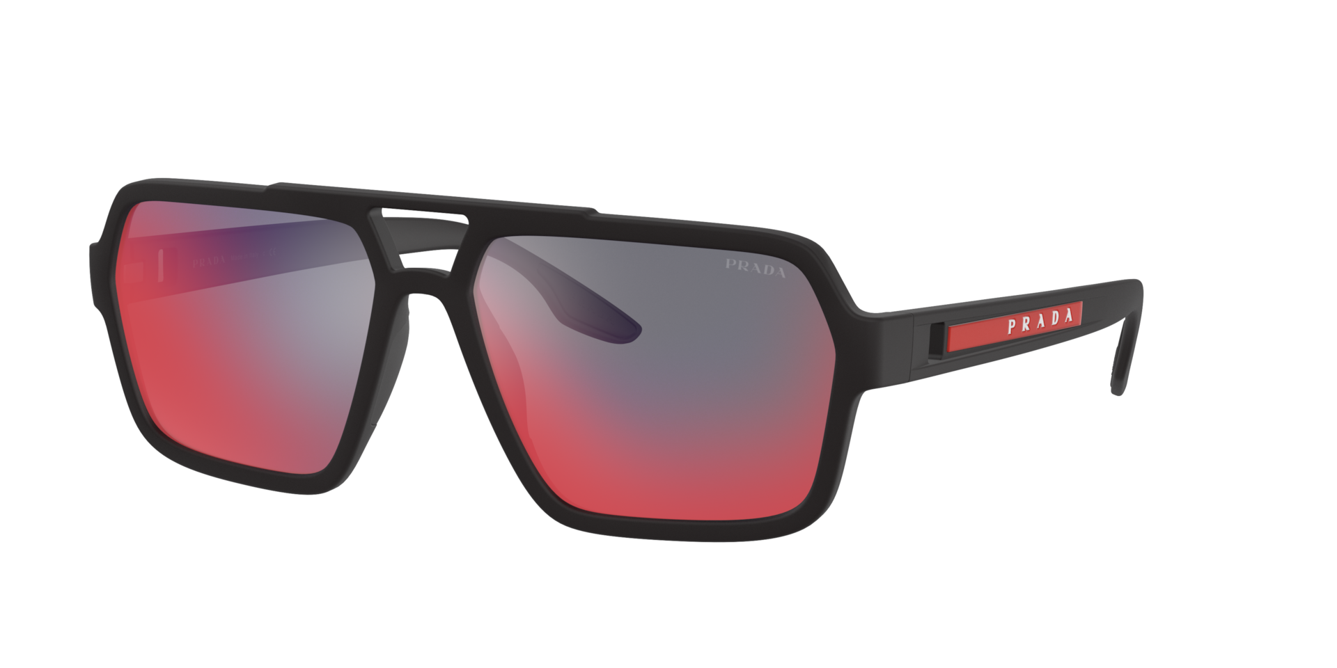 Prada Linea Rossa Homme Sunglass PS 01XS - Couleur du Monture Caoutchouc Noir Couleur de Lentille Rougejaune effet miroir gris fonc 203 €