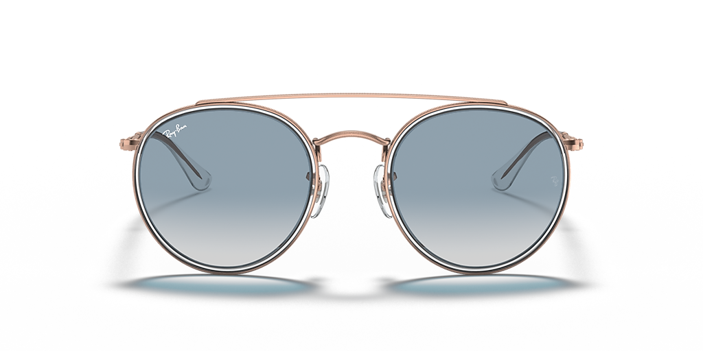 Ray-Ban Round Double Bridge M (51 - 22) with Blue lenses and
