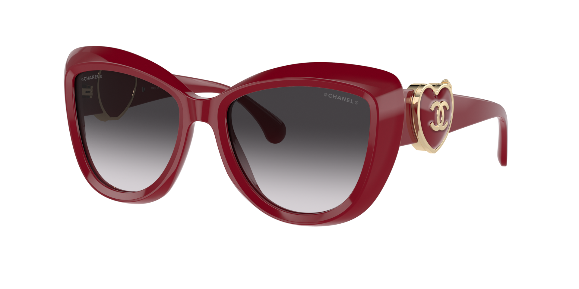 Chanel Femme Sunglass Butterfly Sunglasses CH5517A - Couleur du Monture Rouge Couleur de Lentille Gris 850 €
