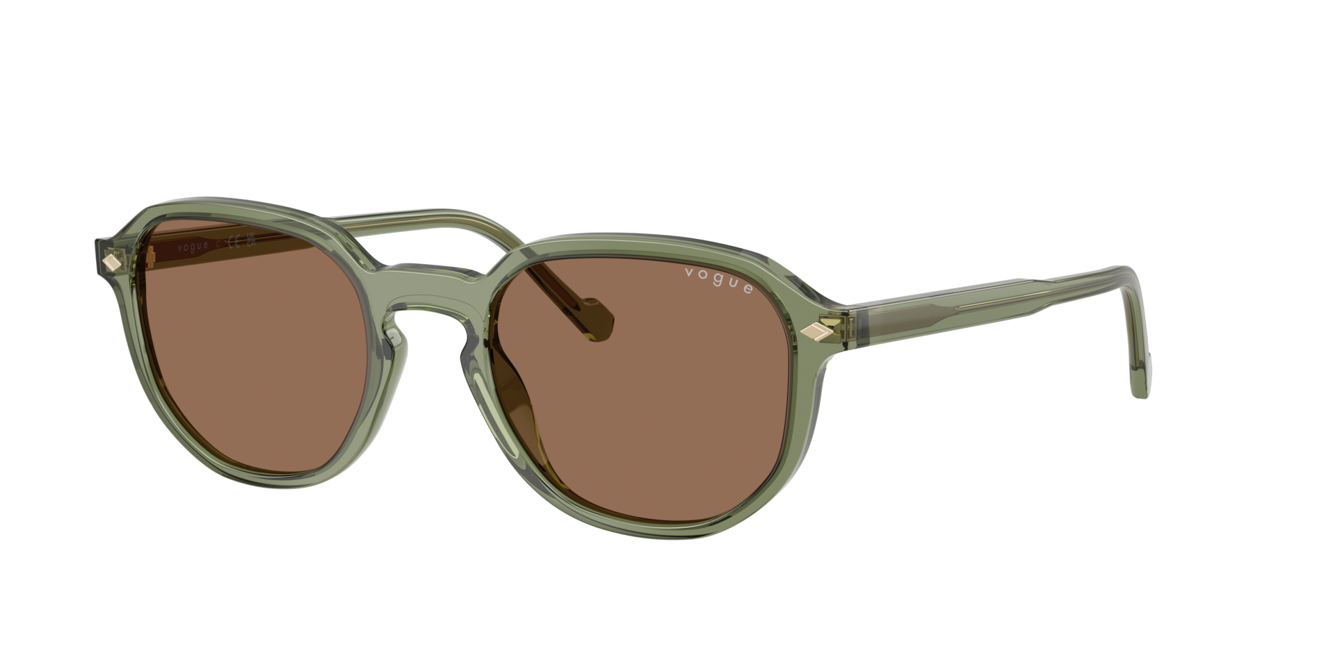 Vogue Eyewear Man Sunglass VO5707S -  Frame color: Transparent Green, Lens color: Dark Brown