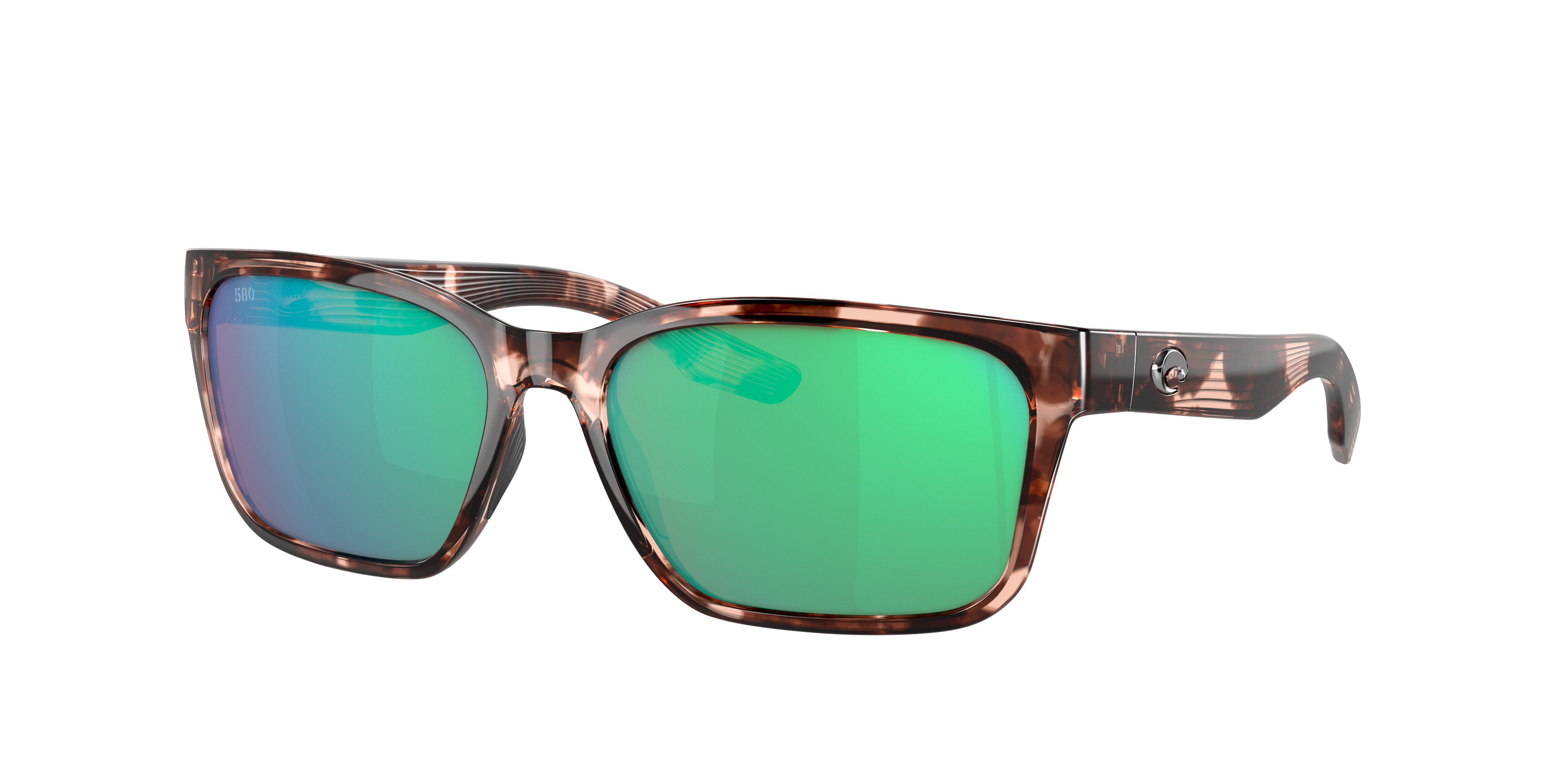 Costa Woman Sunglass 6S9081 Palmas -  Frame color: Coral Tortoise, Lens color: Green Mirror