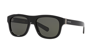 Gucci GG0341S M (56 - 17) with Grey lenses and Black frame