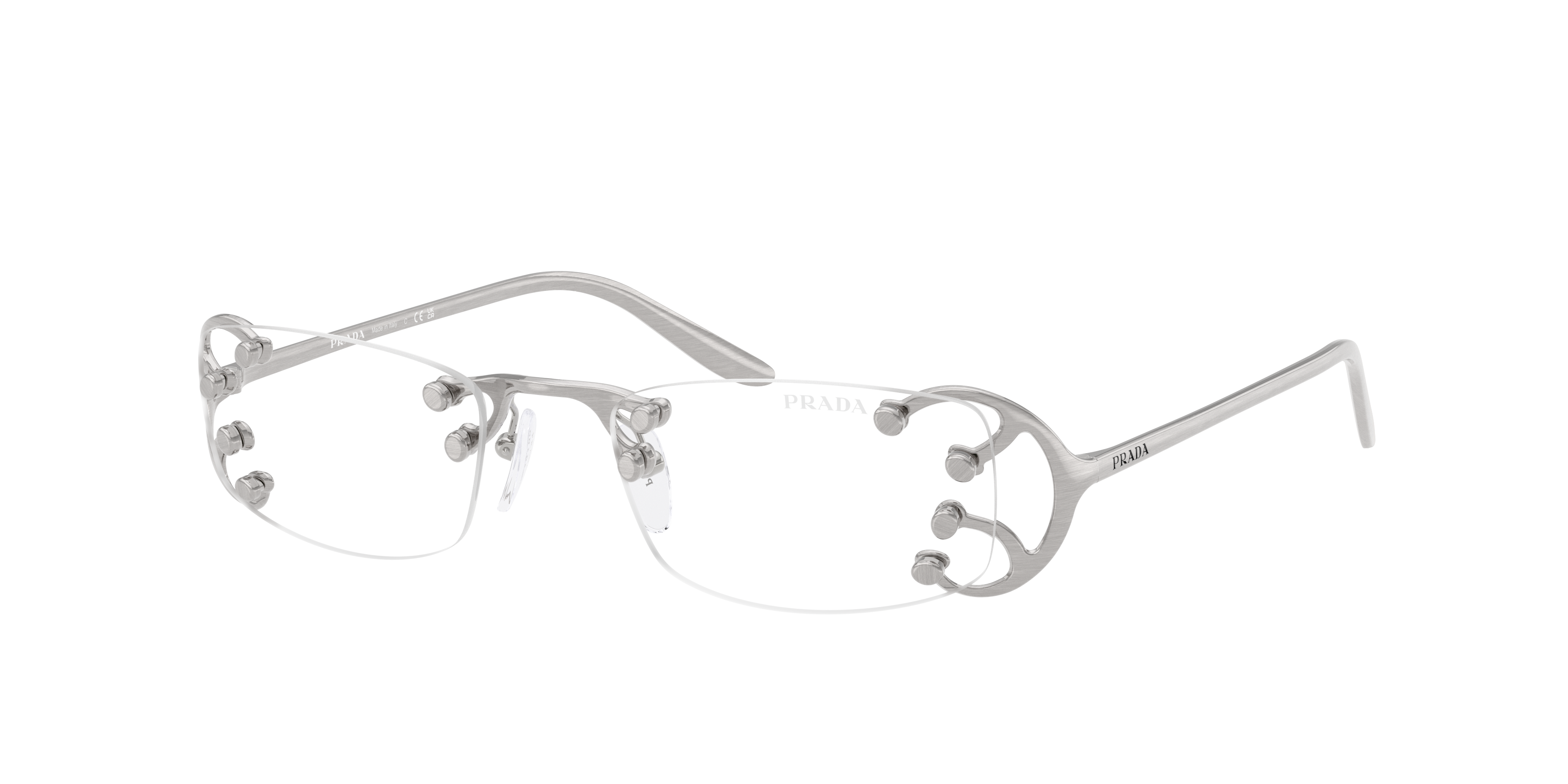 Prada PR C57S L (52 - 20) with Transparent lenses and Silver frame