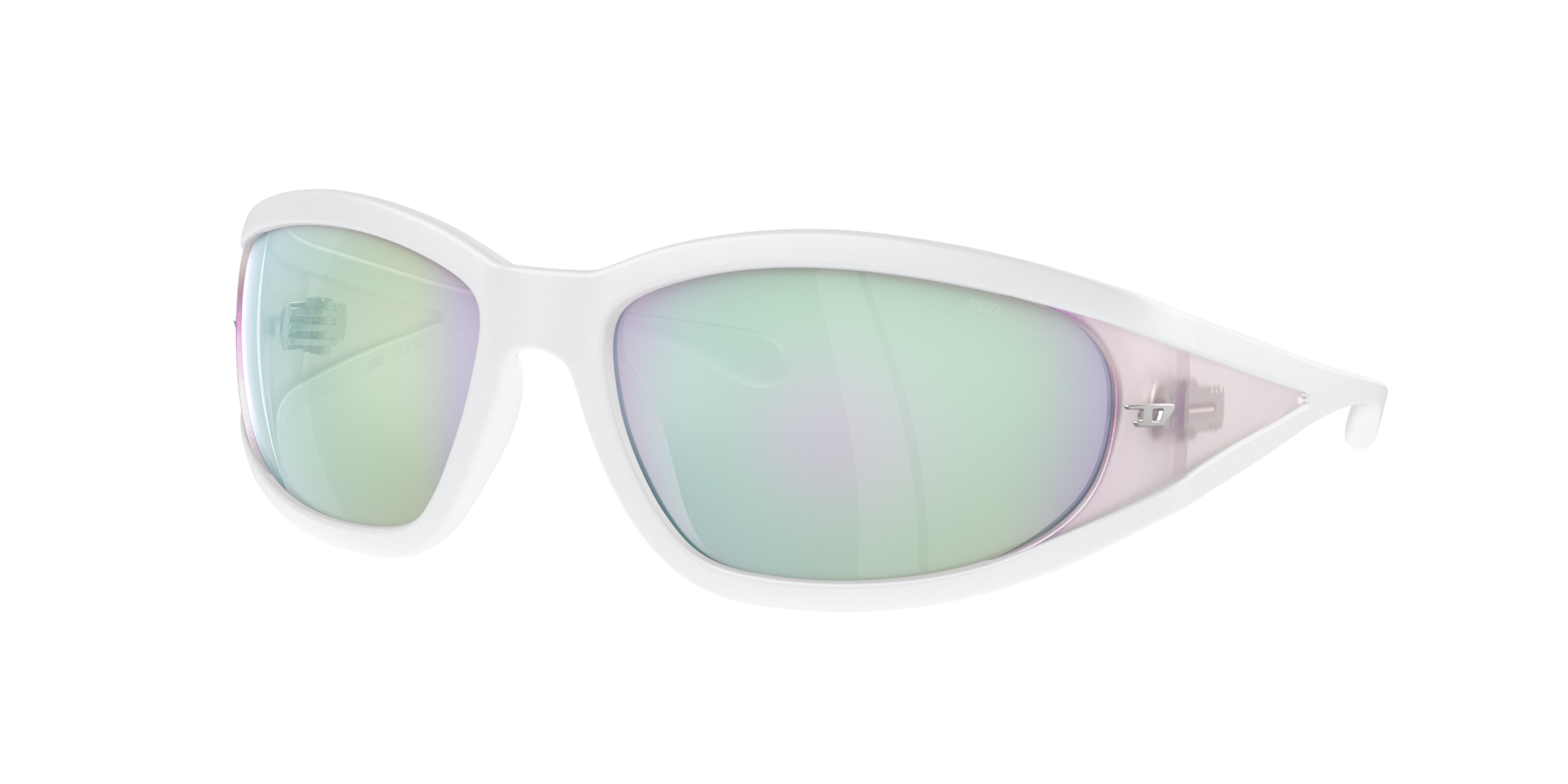 Diesel Unisex Sunglass DL3002 - Rahmenfarbe: Matt Weiß, Linsenfarbe: Bubble