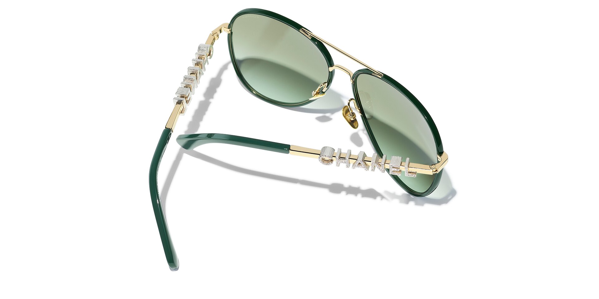 Chanel Pilot Sunglasses CH4284B L (59 - 14) with Green lenses and
