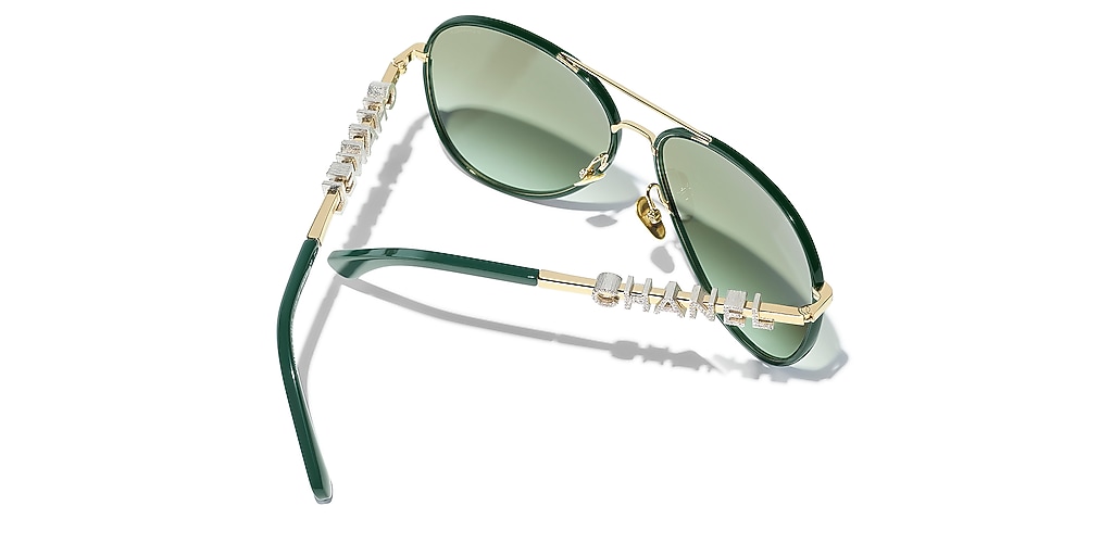 Chanel Pilot Sunglasses CH4284B L (59 - 14) with Green lenses and