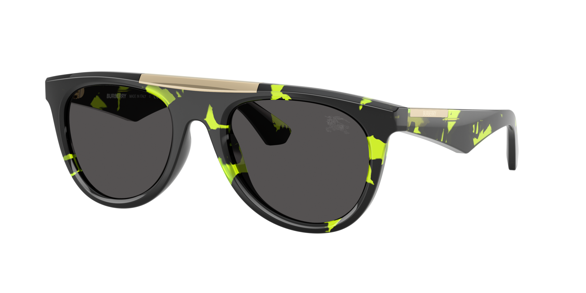 Burberry Man Sunglass BE4452U -  Frame color: Green Havana, Lens color: Dark Grey