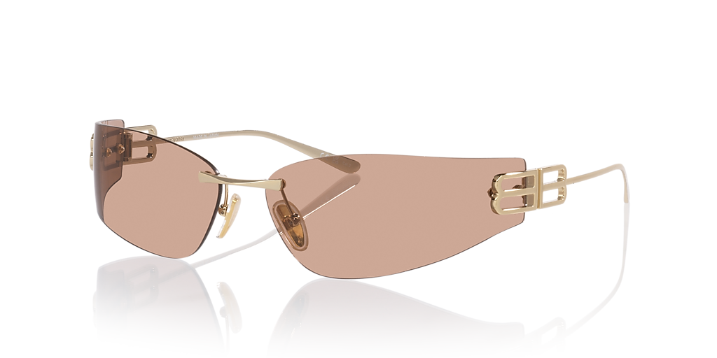 Balenciaga BB0484S XXL (76 - 15) with Brown lenses and Gold frame