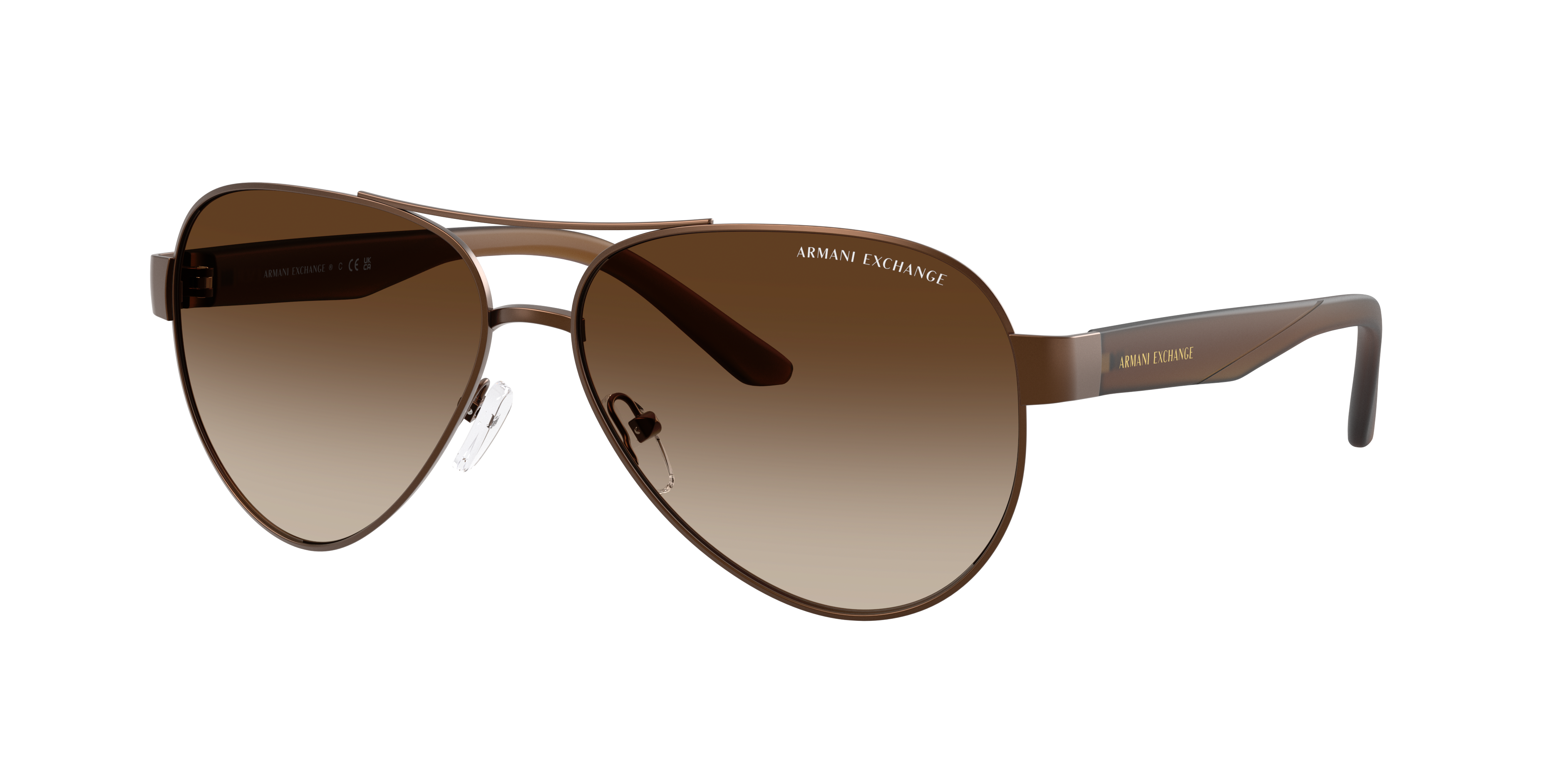 Armani Exchange Man Sunglass AX2034S -  Frame color: Matte Dark Brown, Lens color: Gradient Brown