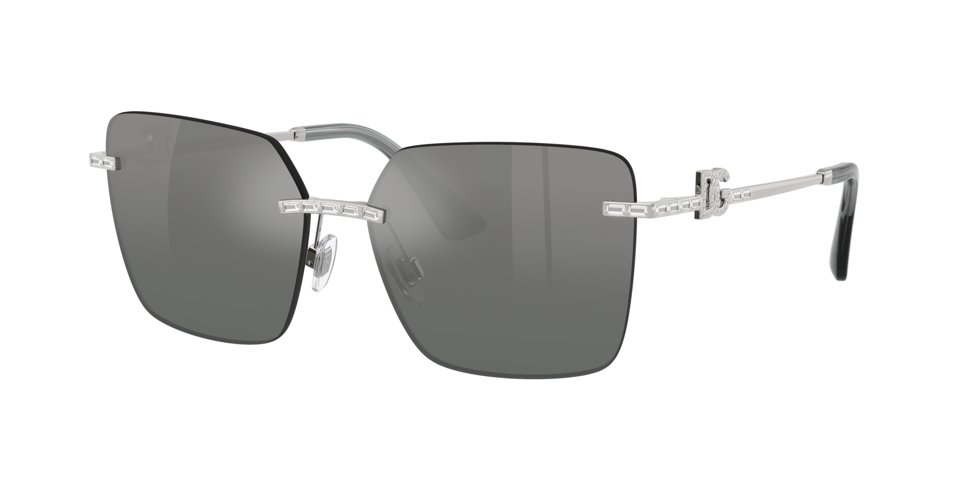 Dolce&Gabbana Frau Sunglass DG2332B - Rahmenfarbe: Silber, Linsenfarbe: Grau verspiegelt Silber Verlauf