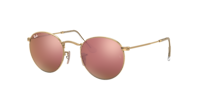 Ray-Ban Round Flash Lenses L (53 - 21) with Blue lenses and Gold
