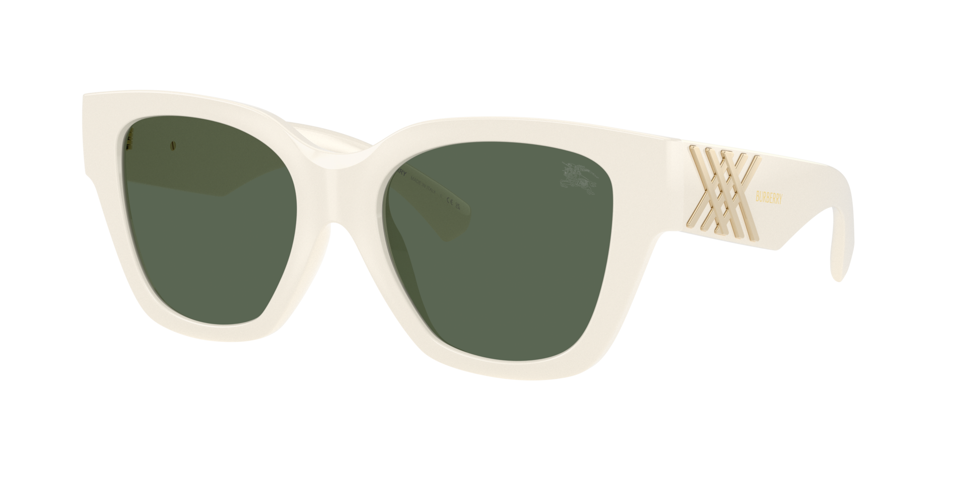 Burberry Woman Sunglass BE4489U -  Frame color: White, Lens color: Dark Green