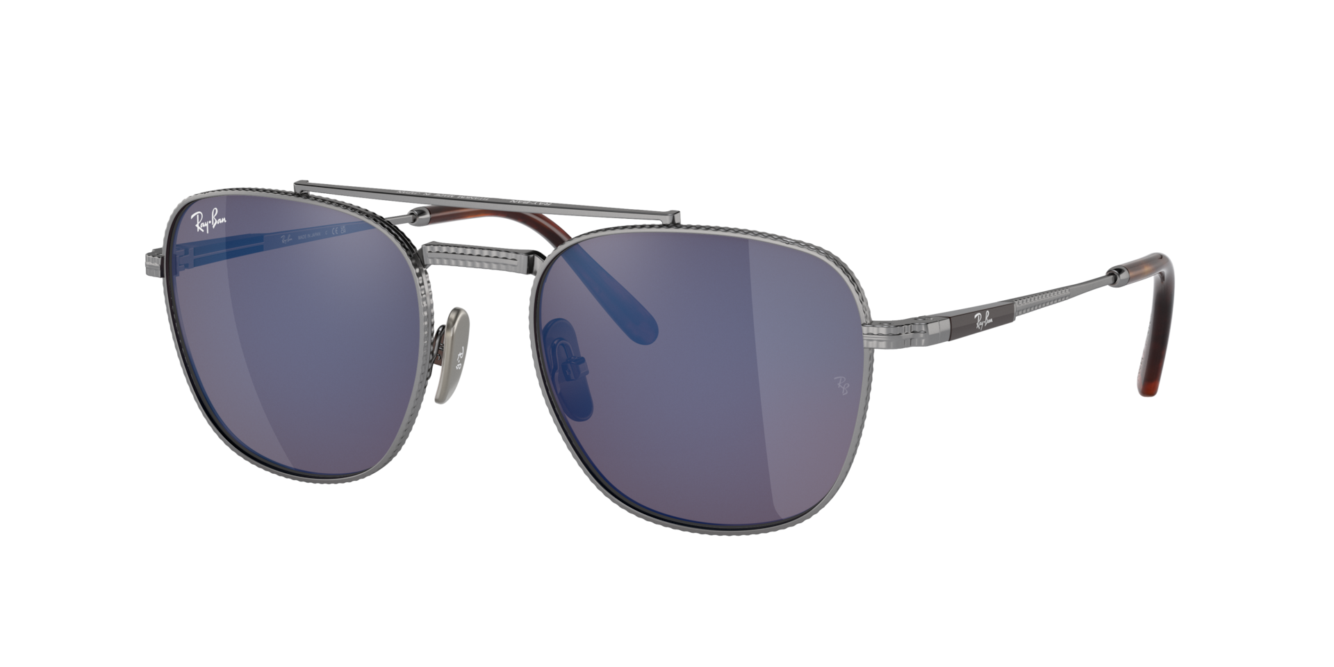 Ray-Ban Unisex Sunglass Frank II Titanium - Couleur du Monture Argent Couleur de Lentille Gris Bleu 200 €