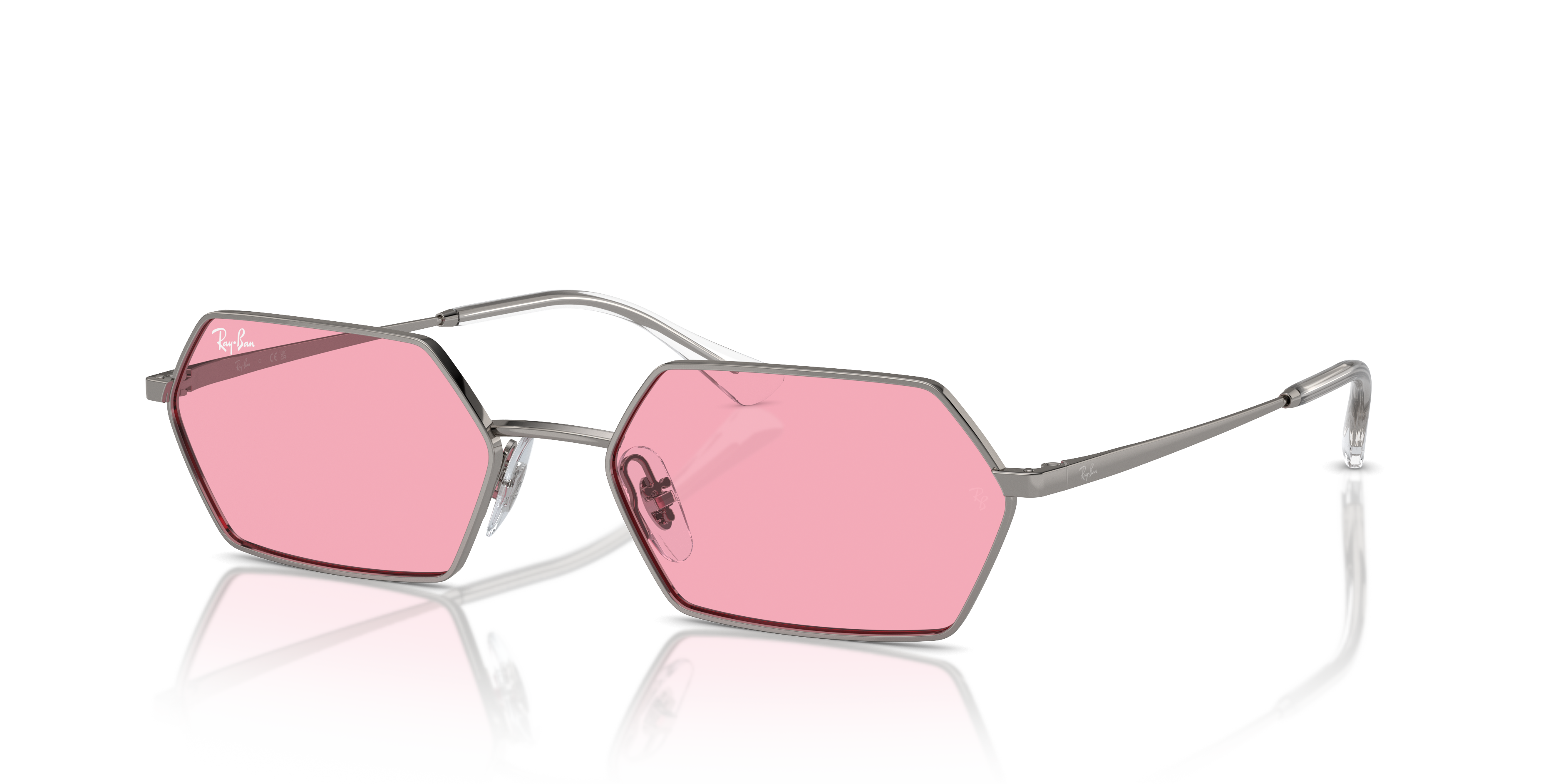 Ray-Ban Yevi Bio-Based XL (58 - 18) with Pink lenses and Grey