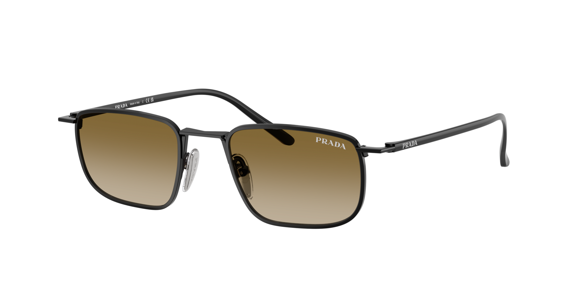 Prada Man Sunglass PR D52S -  Frame color: Black, Lens color: Brown Gradient