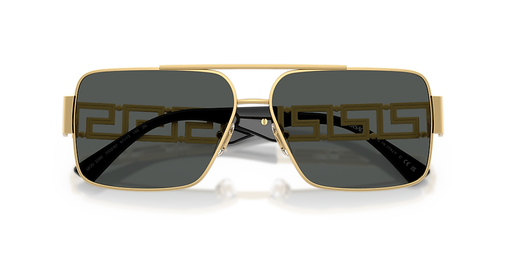 Versace VE2290 XL (61 - 13) com Lentes Cinza e Armação Ouro
