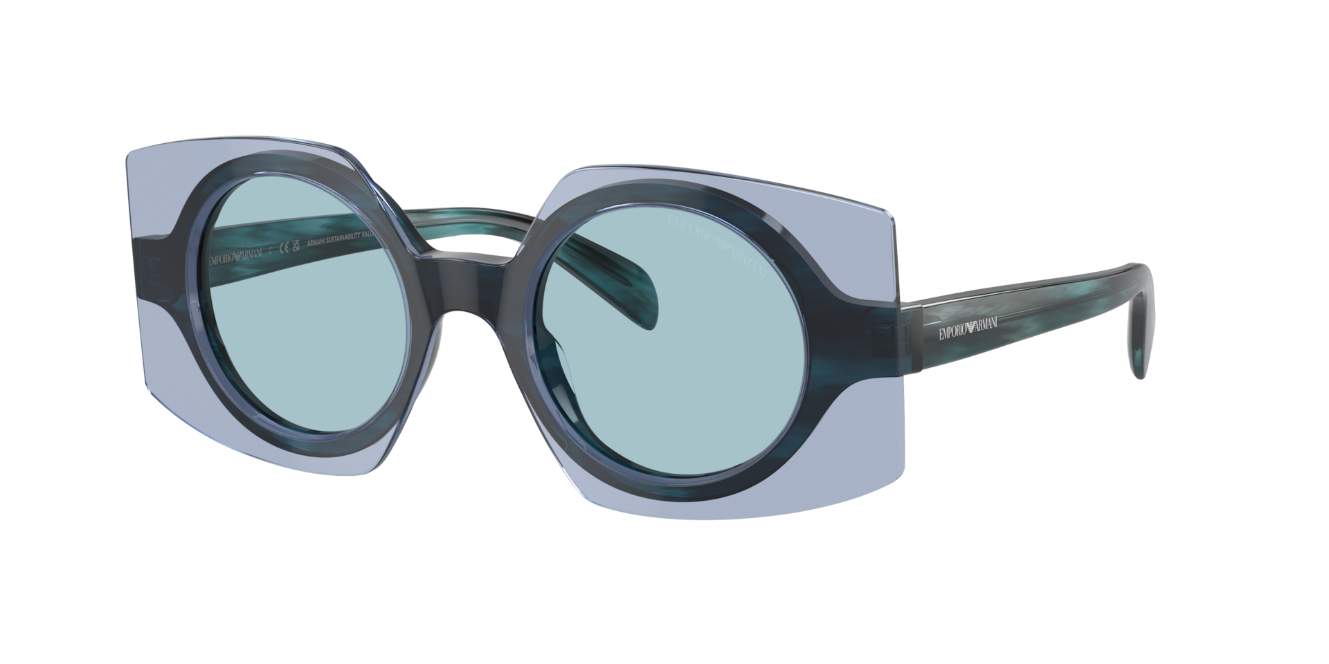 Emporio Armani Femme Sunglass EA4207 - Couleur du Monture Blue Top Transparent Blue Couleur de Lentille Bleu clair 84 €