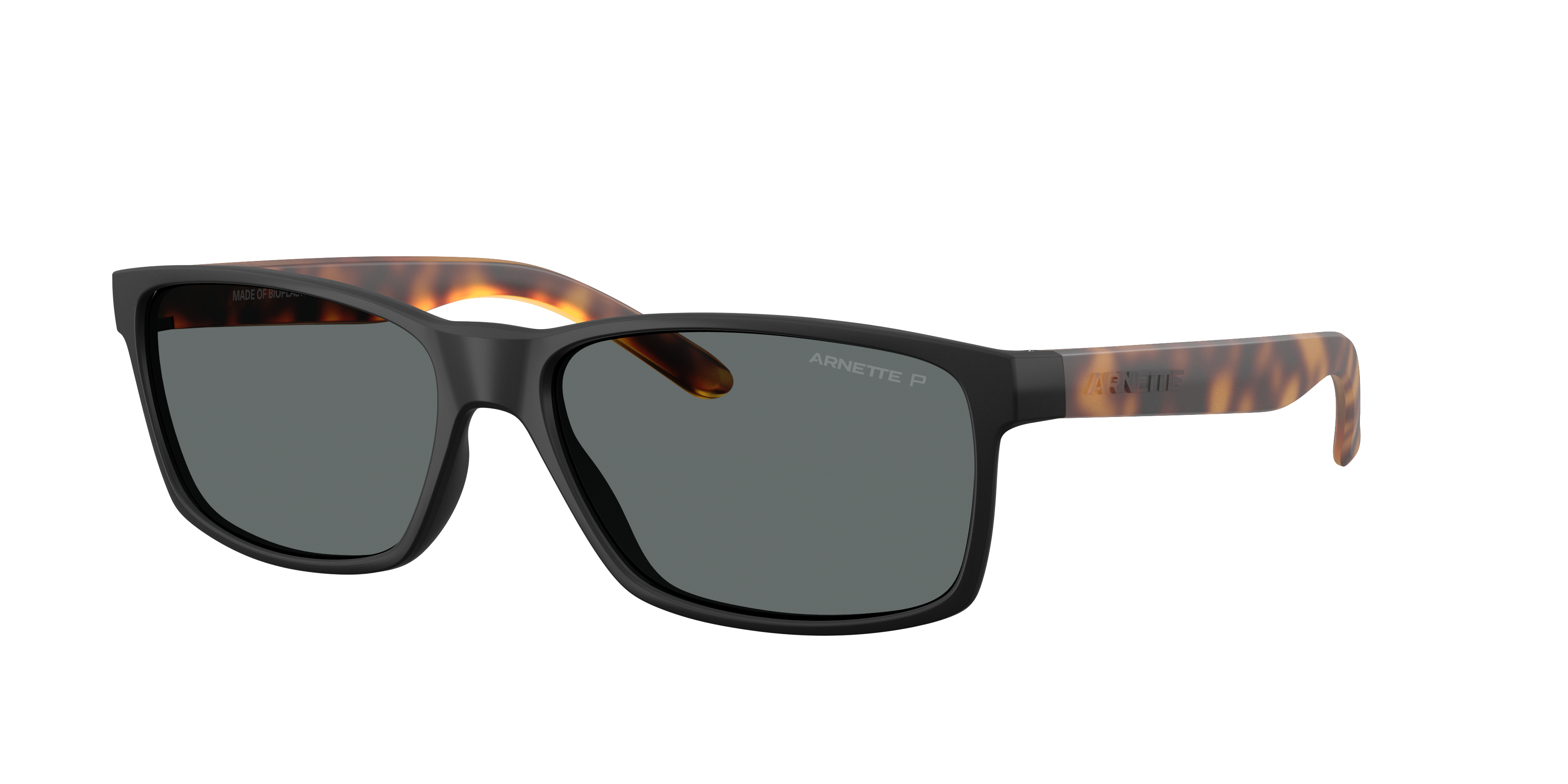Arnette Unisex Sunglass Slickster -  Frame color: Rubber Black, Lens color: Polarized Dark Grey