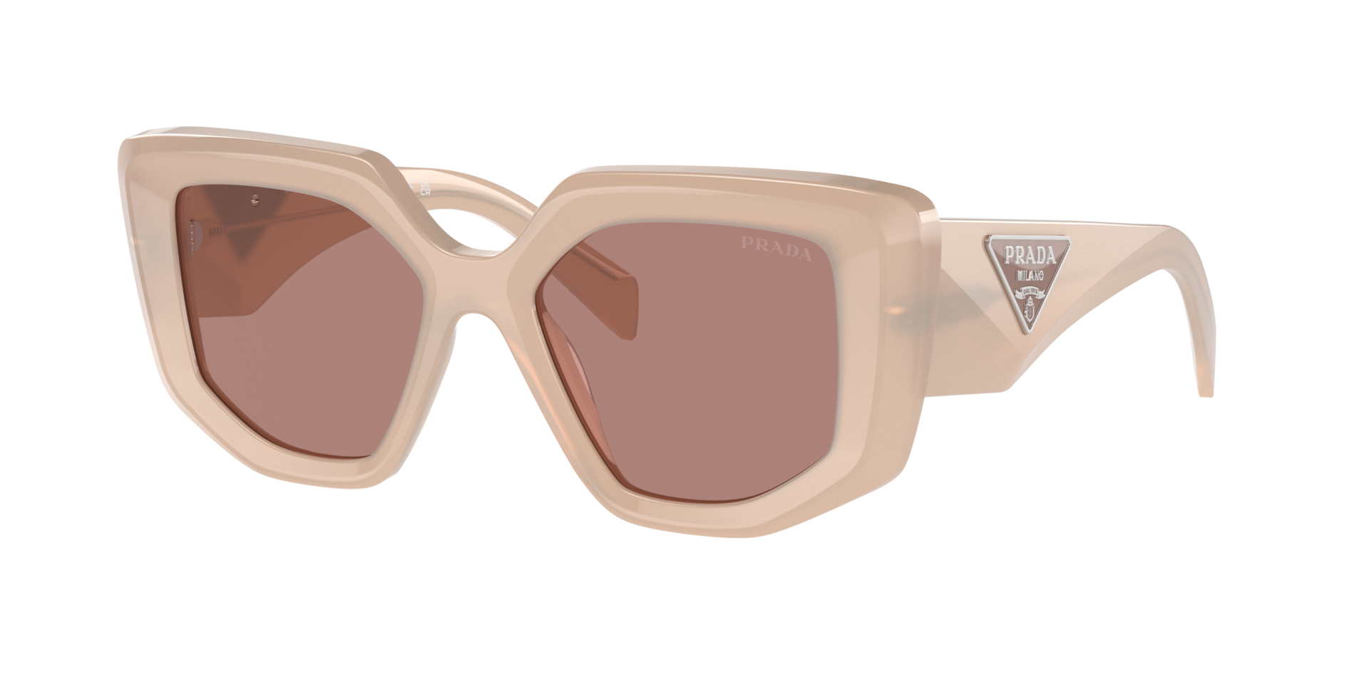 Prada Woman Sunglass PR 14ZS -  Frame color: Opal Natural, Lens color: Light Brown