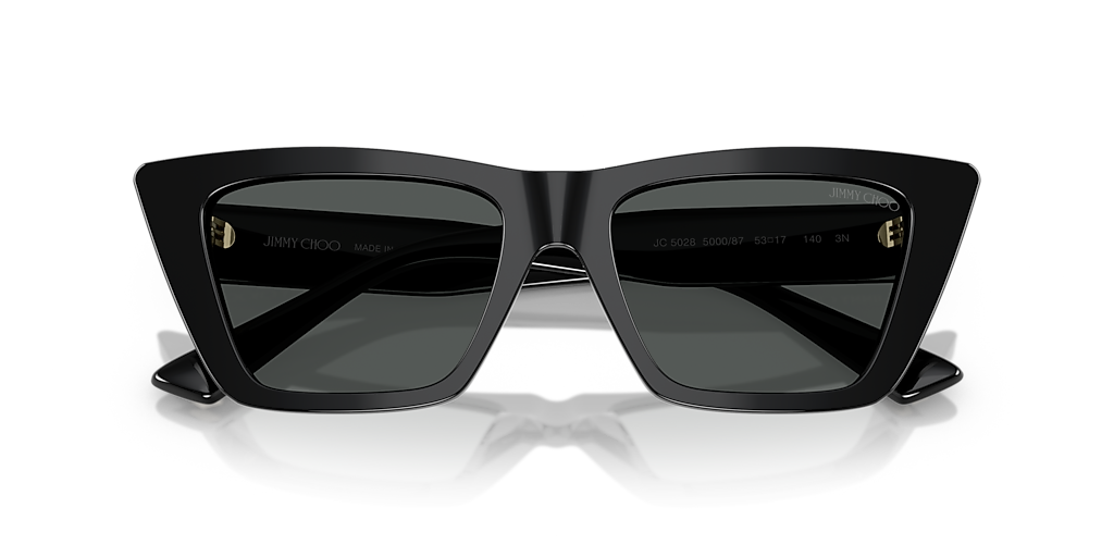 Jimmy Choo JC5028 XS (53 - 17) com Lentes Cinza e Armação Preto