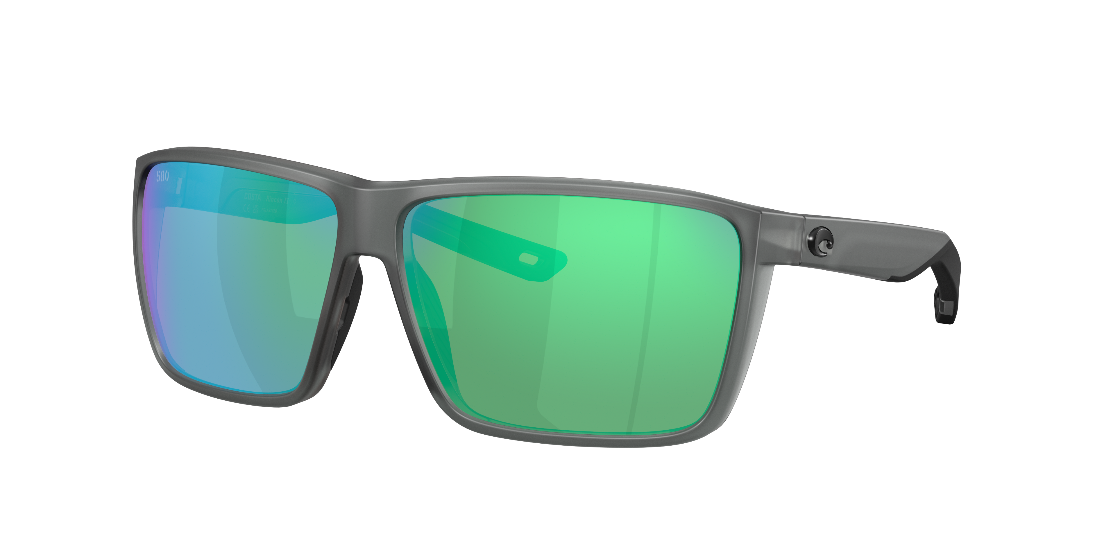 Costa Man Sunglass Rincon II -  Frame color: Matte Smoke Crystal, Lens color: Green Mirror