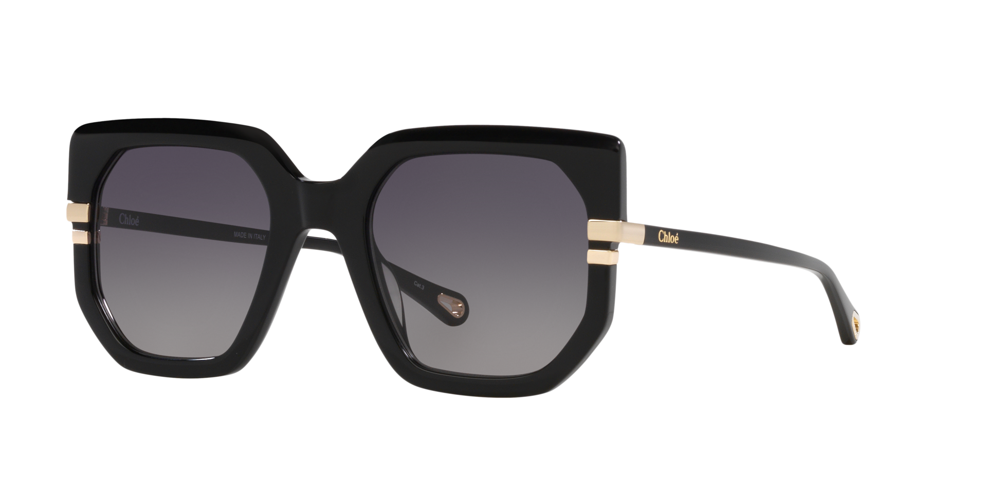 Chloé Frau Sunglass CH0240S - Rahmenfarbe: Schwarz, Linsenfarbe: Grau