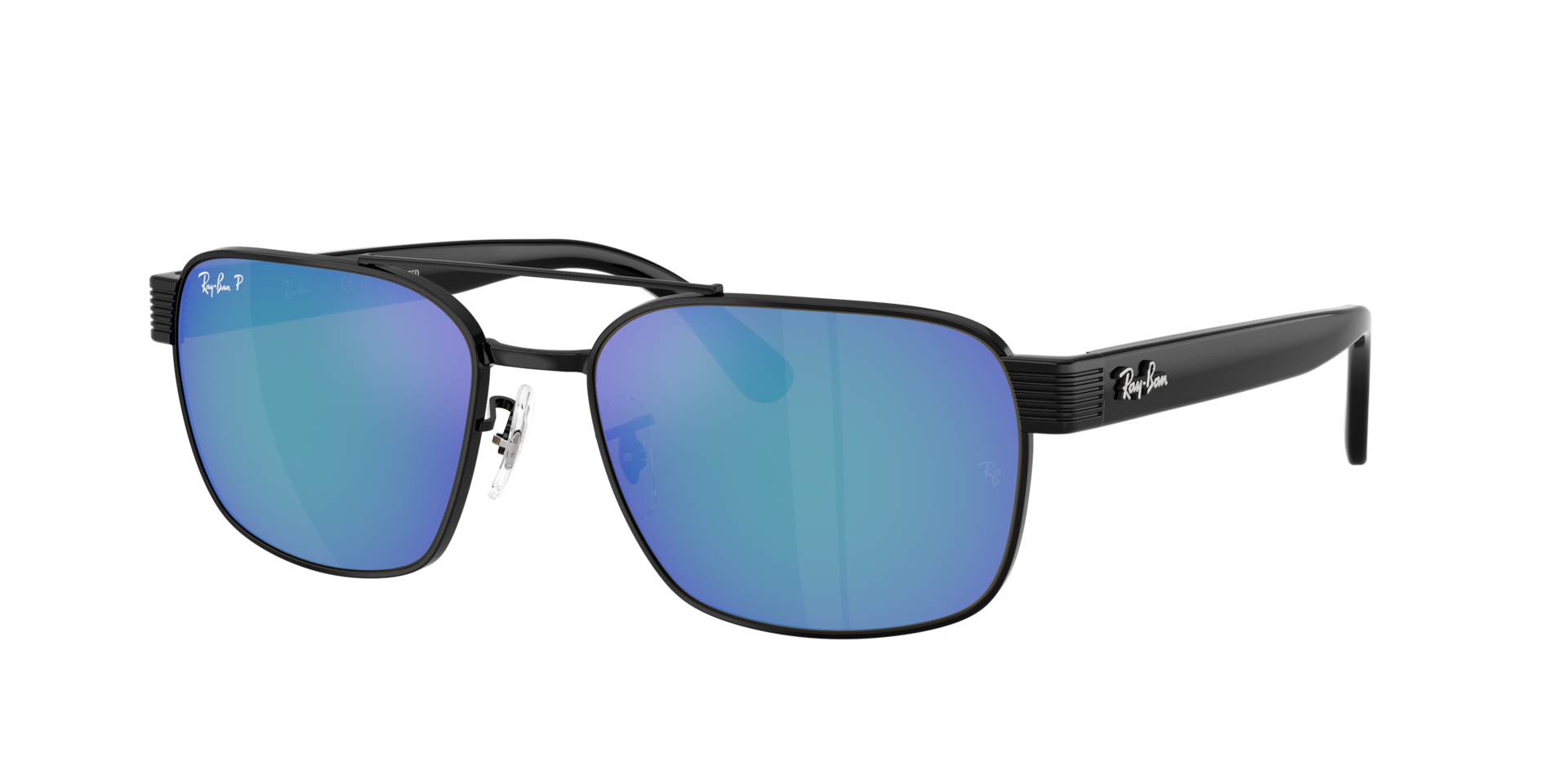 Ray-Ban Unisex Sunglass RB3751 Polarized+ Lenses -  Frame color: Black, Lens color: Polarised Grey Mirror Blue