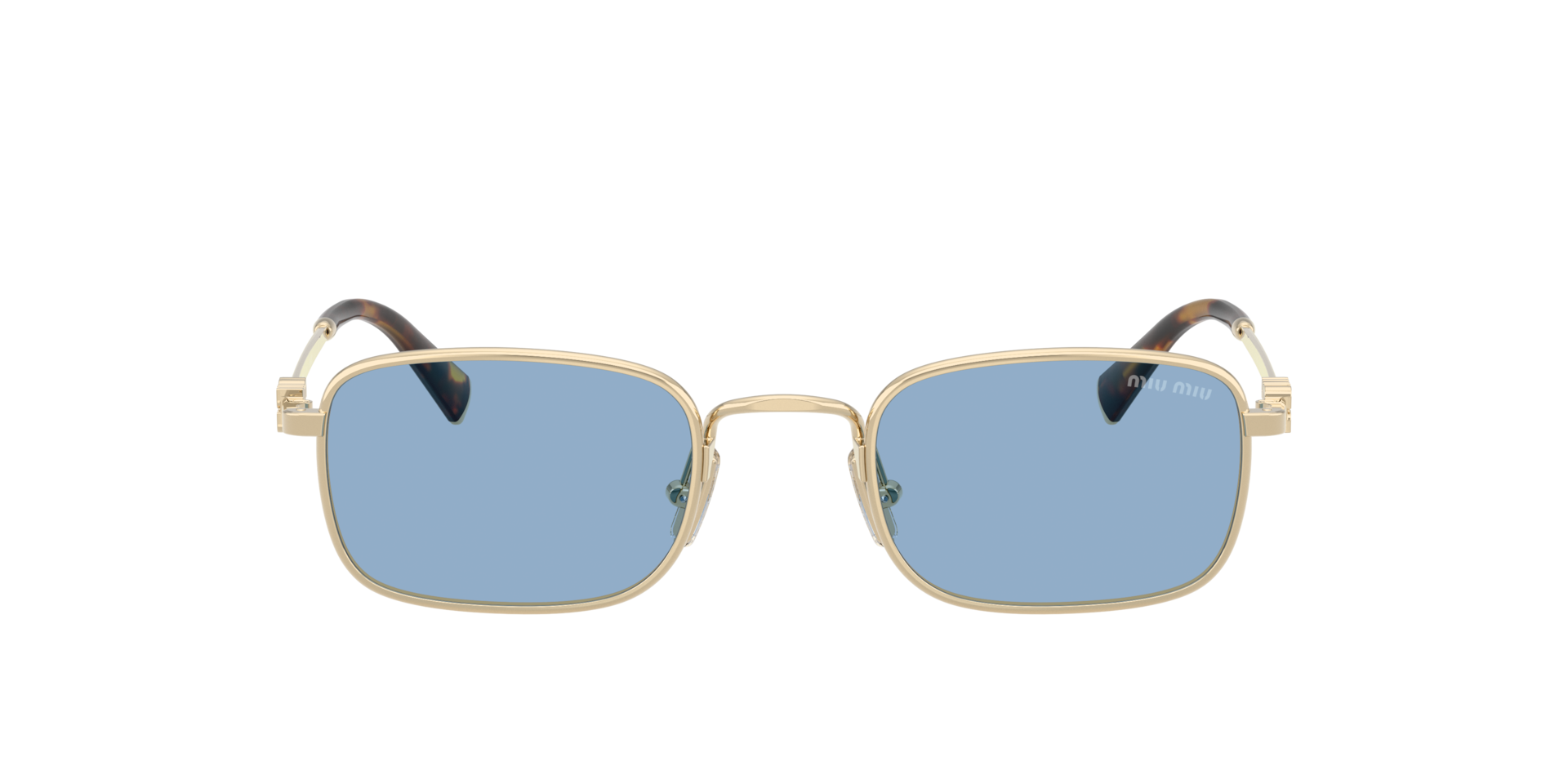 miu miu サングラス ネイビー ゴールド Miu Miu MU A53S M (52 - 22) with Blue lenses and Gold frame