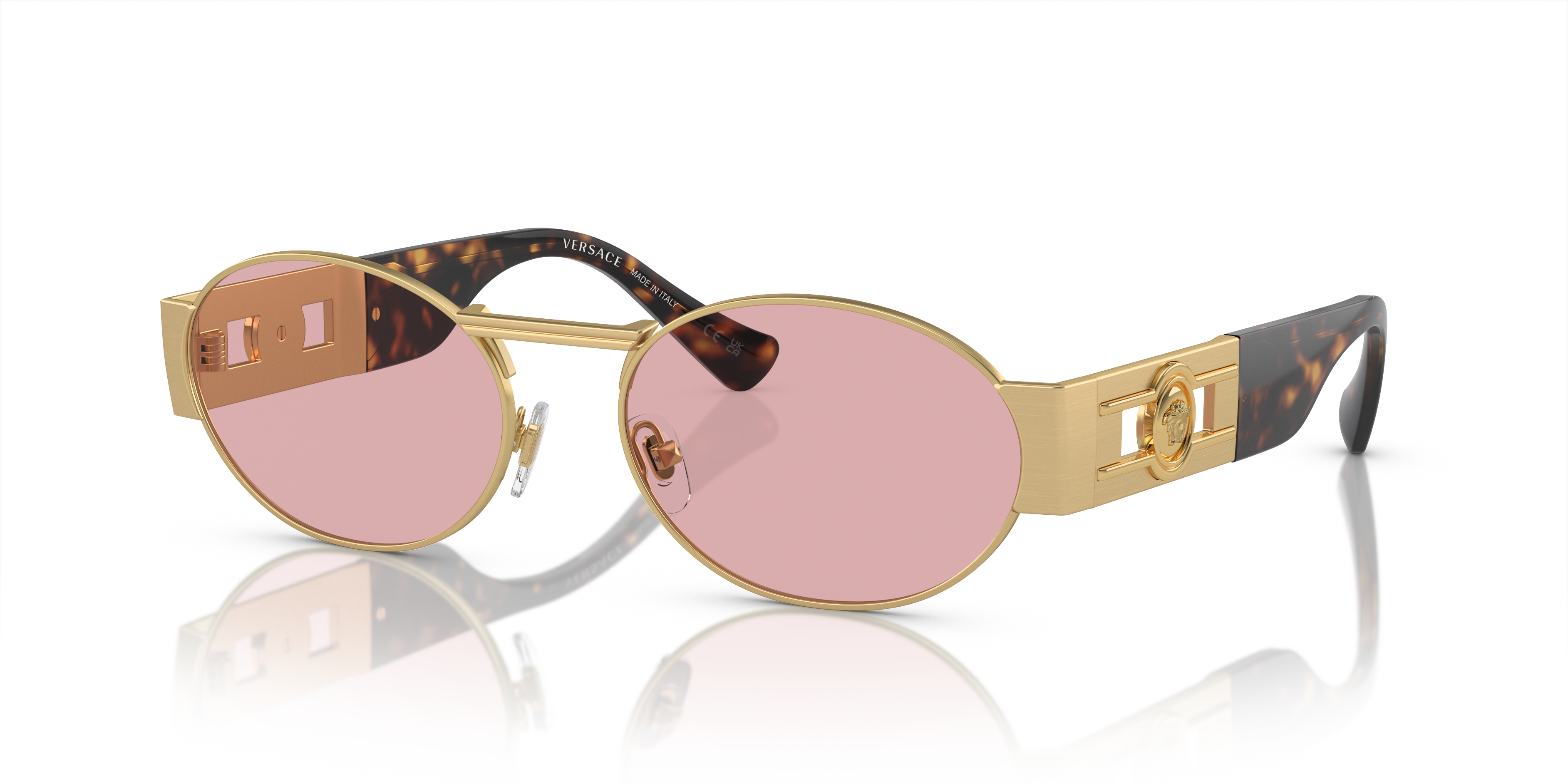 Versace VE2264 L (56 - 18) com Lentes Violeta e Armação Ouro