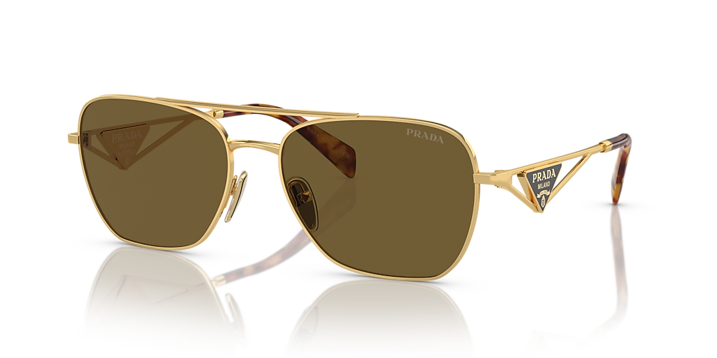 Prada PR A50S XXL (59 - 17) with Brown lenses and Gold frame