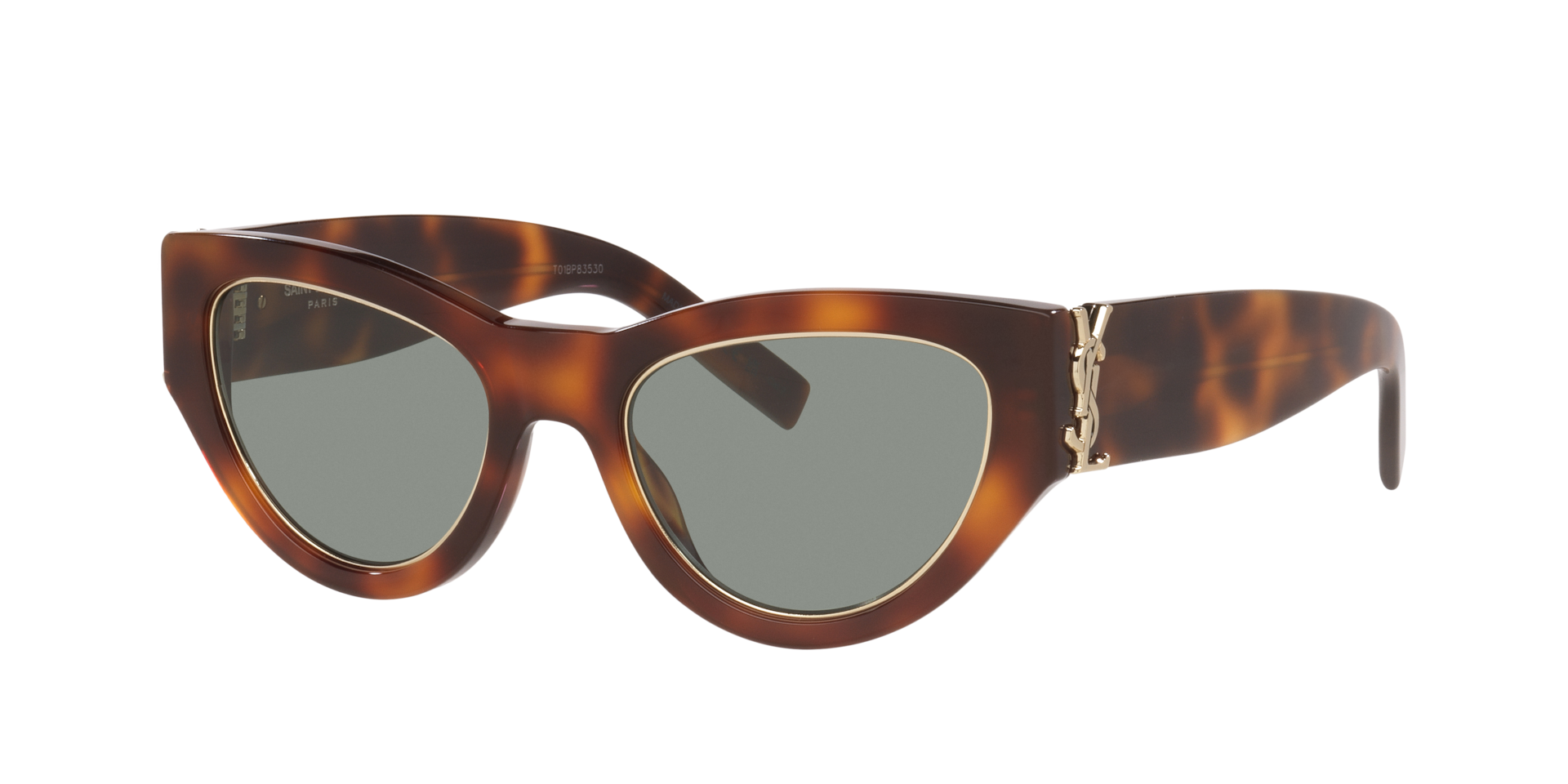 Saint Laurent Frau Sunglass SLM94Rim - Rahmenfarbe: Tortoise, Linsenfarbe: Grün