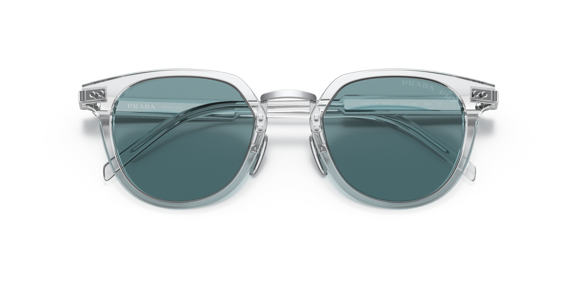 Prada PR 17YS L (49 - 22) with Green lenses and Transparent frame