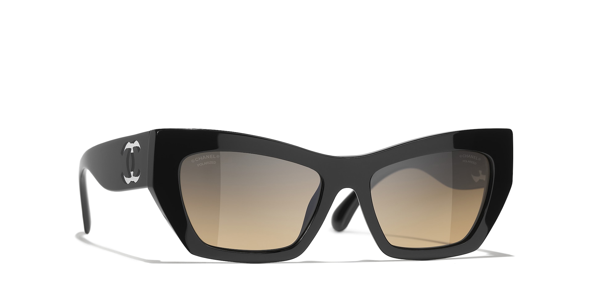 Chanel Femme Sunglass Cat Eye Sunglasses CH5527 - Couleur du Monture Noir Couleur de Lentille Grey Brown 555 €
