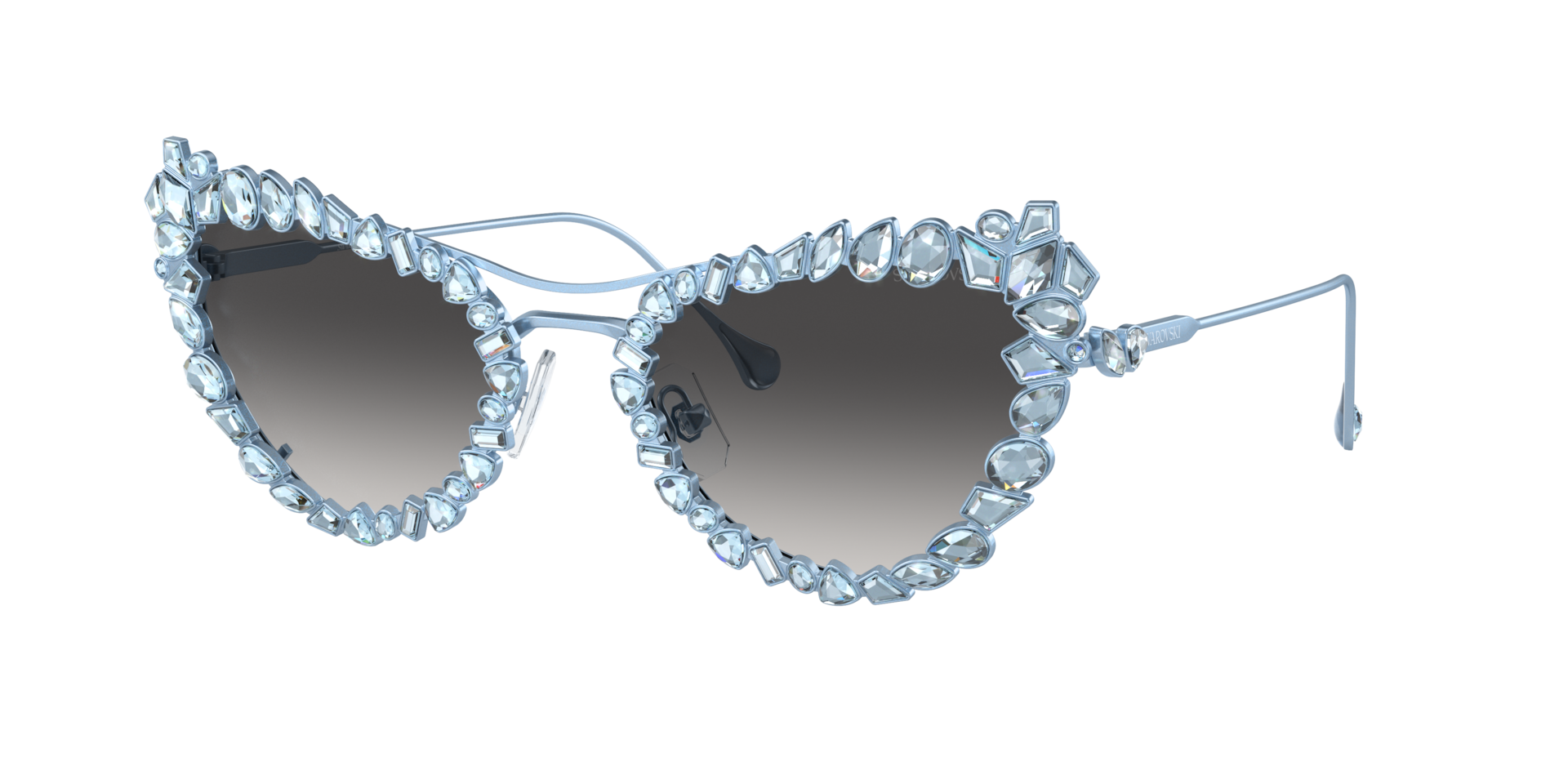 Swarovski Woman Sunglass SK7011 -  Frame color: Matte Light Blue, Lens color: Grey Gradient