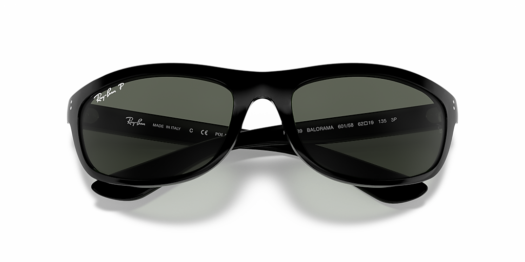 Ray-Ban Balorama L (62 - 19) with Green lenses and Black frame