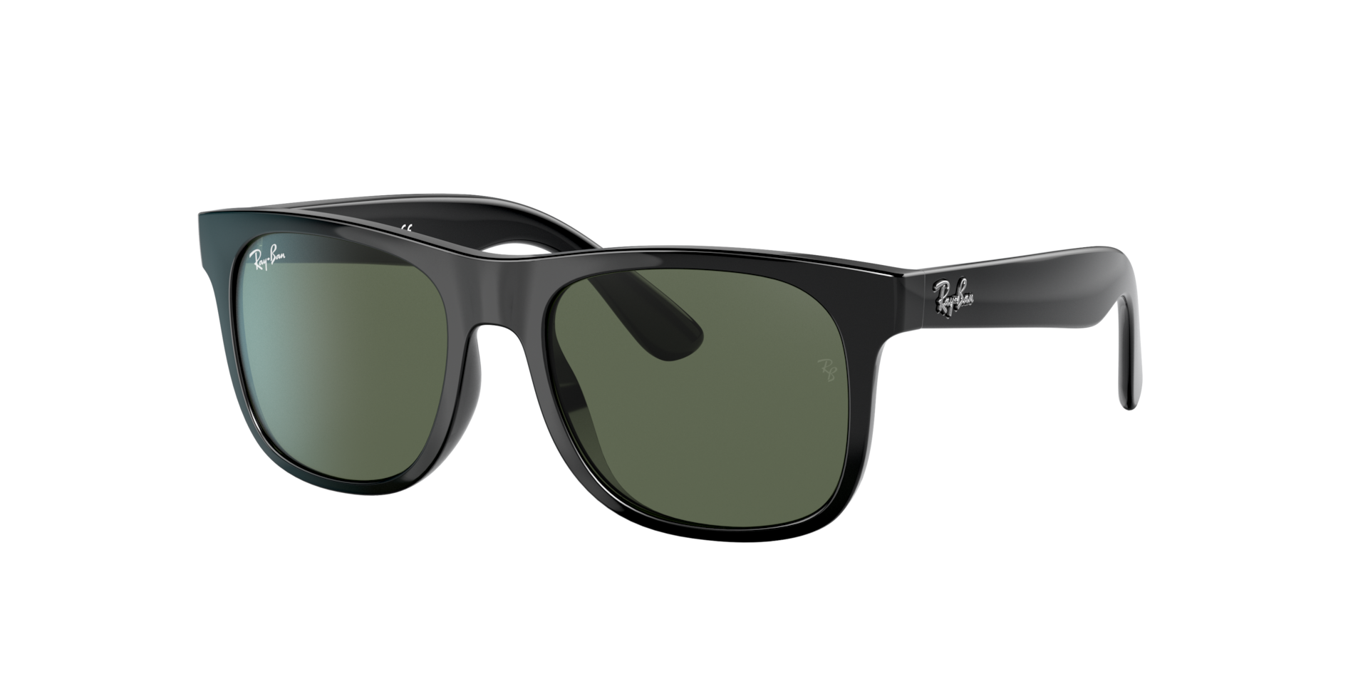 Ray-Ban Unisex Sunglass Justin Kids -  Framekleur: Zwart, Lenskleur: Donkergroen