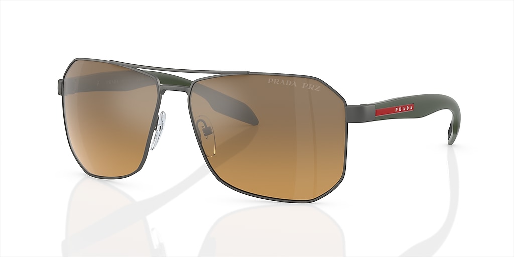 Prada Linea Rossa PS 51VS XXL (62 - 14) with Brown lenses and Grey