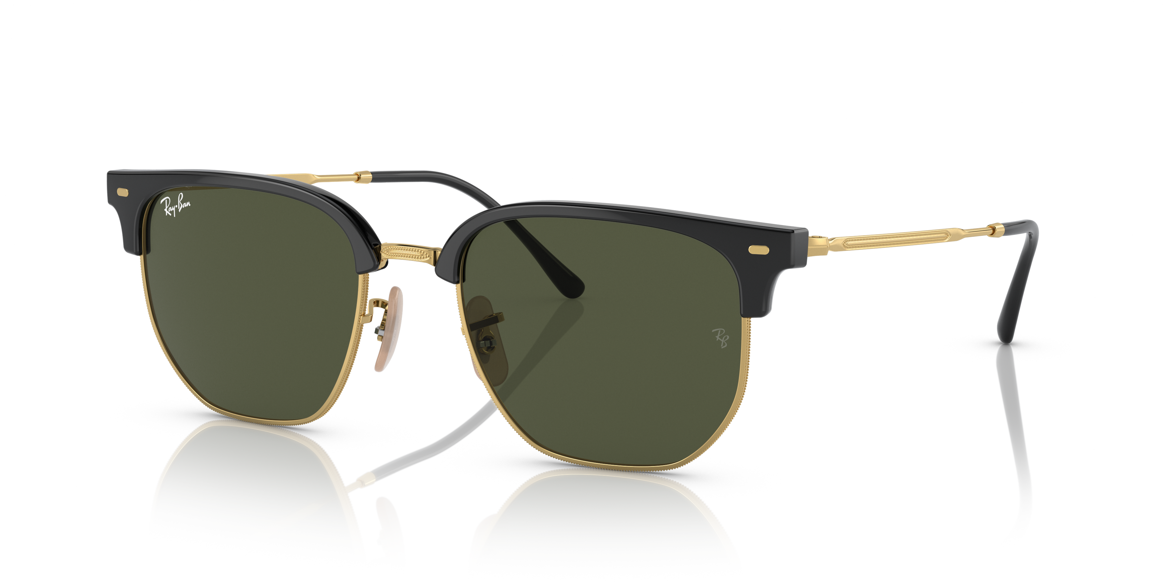 小物 Ray-Ban CLUBMASTER Ray-Ban New Clubmaster L (51 - 20) with Green lenses and Black