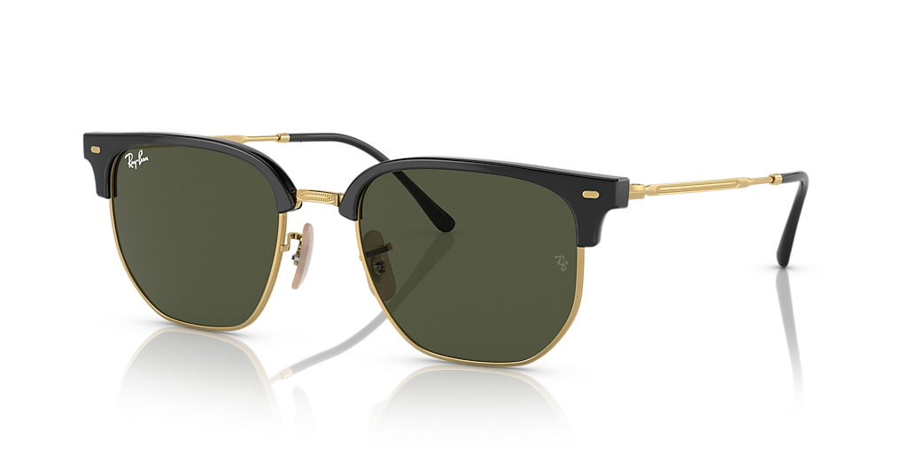 Ray-Ban New Clubmaster XL (53 - 20) with Green lenses and Black