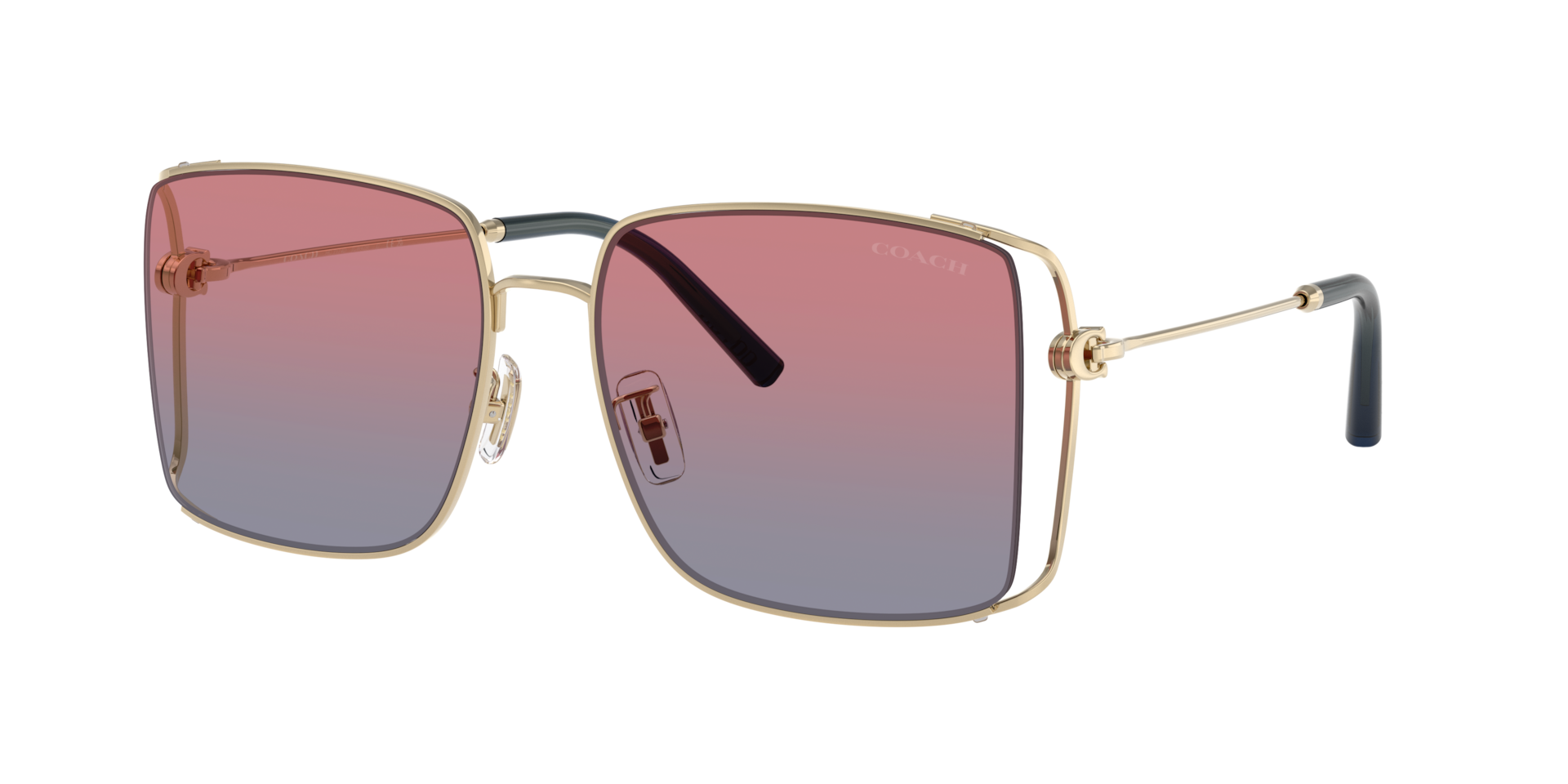 Coach Femme Sunglass CW429 - Couleur du Monture Or clair brillant Couleur de Lentille Blue Saddle Gradient 74 €
