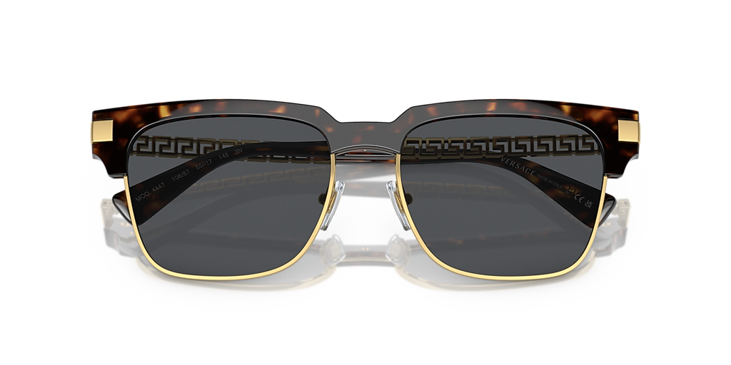 Versace VE4447 XXL (55 - 17) com Lentes Cinza e Armação Tartaruga