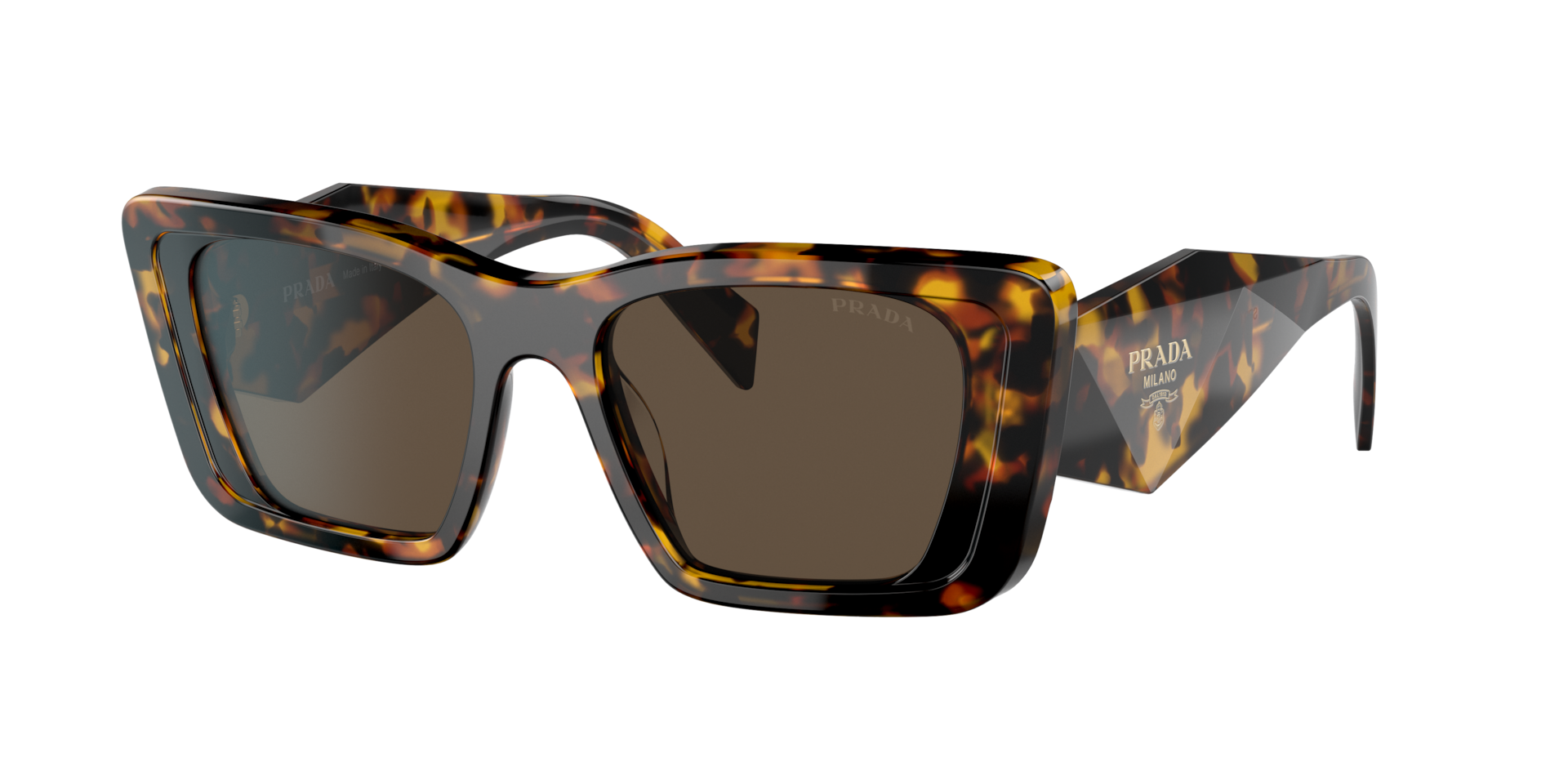Prada PR 08YS XS (51 - 18) com Lentes Marrom e Armação Tartaruga