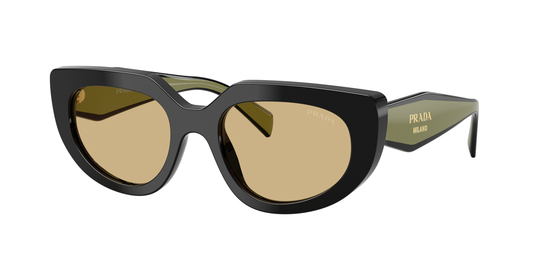 Prada Woman Sunglass PR D02S -  Frame color: Black, Lens color: Yellow