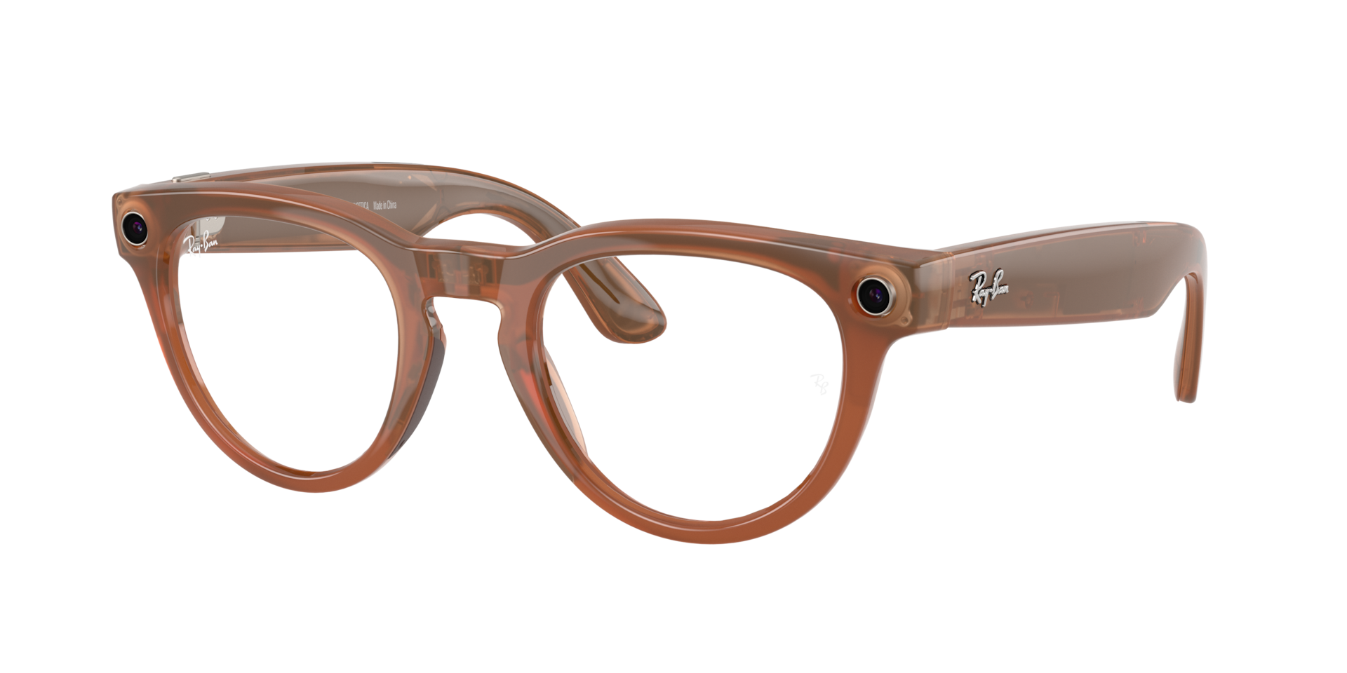 RayBan Unisex RayBan Meta Headliner Frame color Caramel Lens color ClearSapphire RayBan Unisex RayBan Meta Headliner Frame color Caramel Lens color ClearSapphire