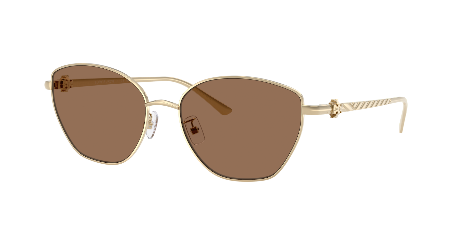 Tory Burch Woman Sunglass TY6121 -  Frame color: Shiny Light Gold, Lens color: Solid Brown